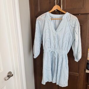 Sky Blue Eyelet Romper